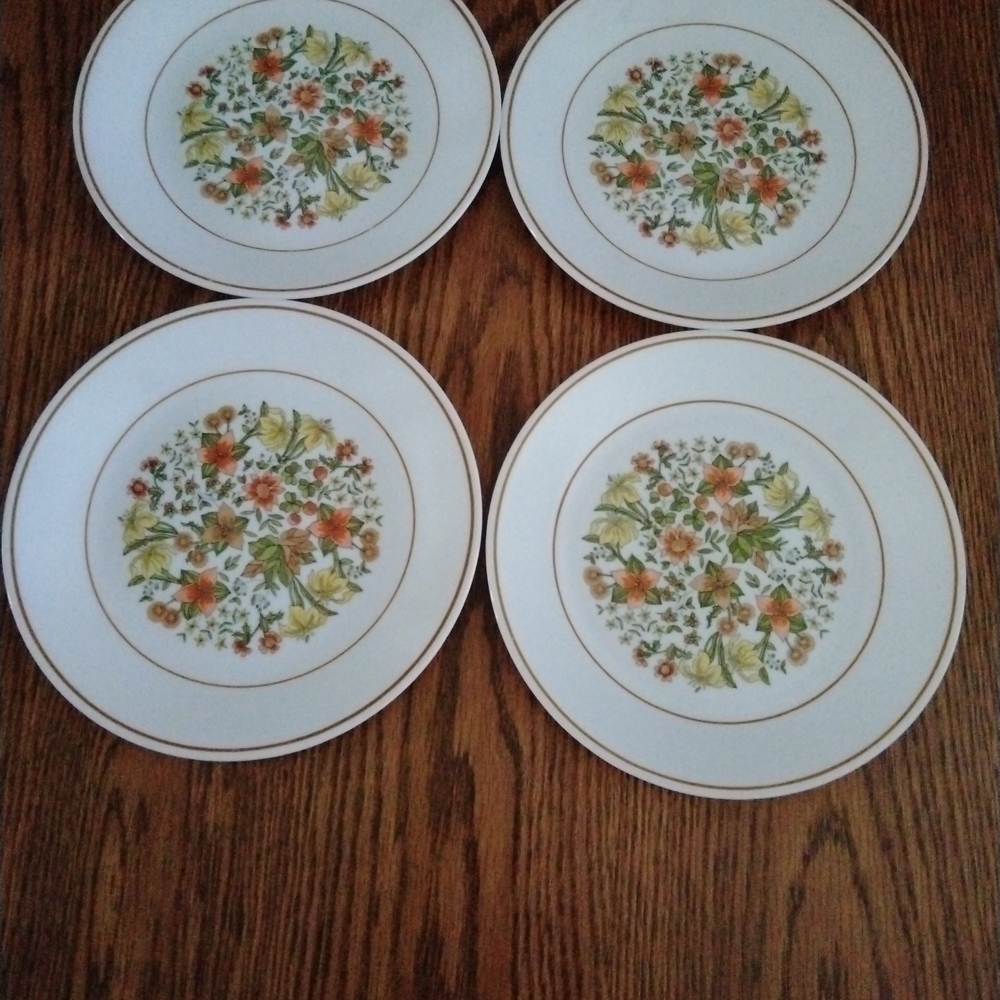 Corelle Floral Dinner Plates - Set of 4 Indian Summer Vintage